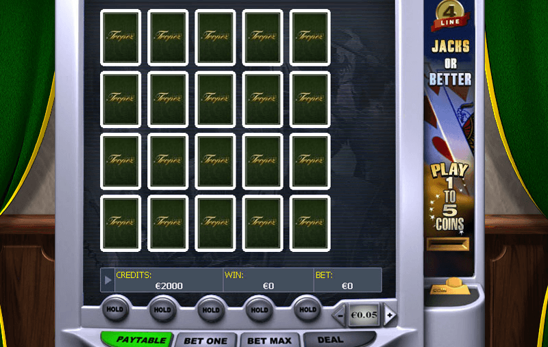 Casino Tropez video poker game screenshot