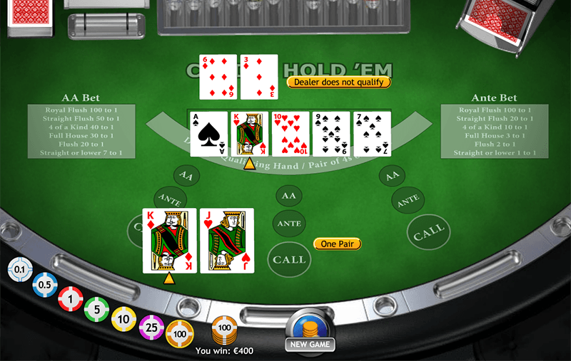 Europa holdem game screenshot